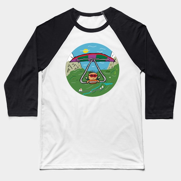 Hang Gliding Baseball T-Shirt by Mark Ewbie